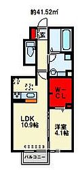 CHR-26 1LDKの間取図画像