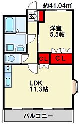 グランチェスタHIYORI 1LDKの間取図画像