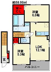 サンリヴァーサイド行橋 A棟 2階