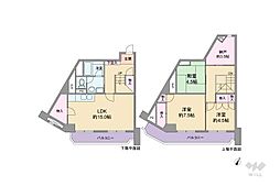 夙川ビューハイツ 3LDKの間取図画像