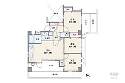 セレッソコート芦屋ガレリア 3LDKの間取図画像
