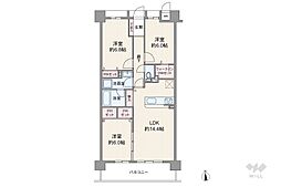コスモ西宮 3LDKの間取図画像
