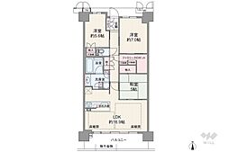 ブランズシティ西宮香櫨園 3LDKの間取図画像