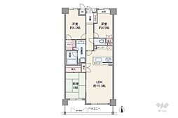 グランクレスト夙川 3LDKの間取図画像