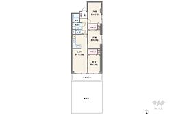 緑地公園コーポラス 3LDKの間取図画像