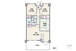 デ・リード緑地公園 3LDKの間取図画像