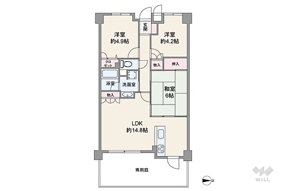 間取りは専有面...