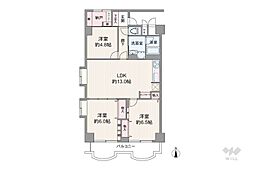 緑地公園ロイヤルマンション 3LDKの間取図画像
