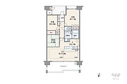 ザレジデンス豊中シーズンコートB 3LDKの間取図画像
