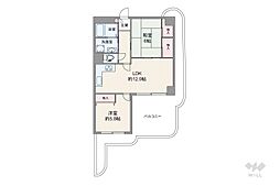 エバーグリーン淀川2号館 2LDKの間取図画像