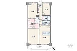 ユニライフ北大阪2号棟 3LDKの間取図画像