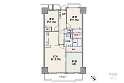 星和プラネタウン千里南乙女座のまちB棟 3LDKの間取図画像