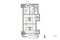 新大阪第2ダイヤモンドマンション 2Kの間取図画像