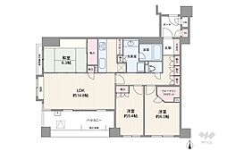 メロディーハイム北千里古江台弐番館 3LDKの間取図画像