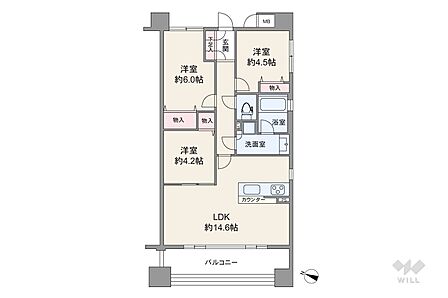 3LDK 間取り