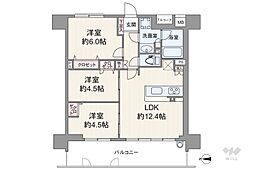 プレサンスロジェ江坂 3LDKの間取図画像