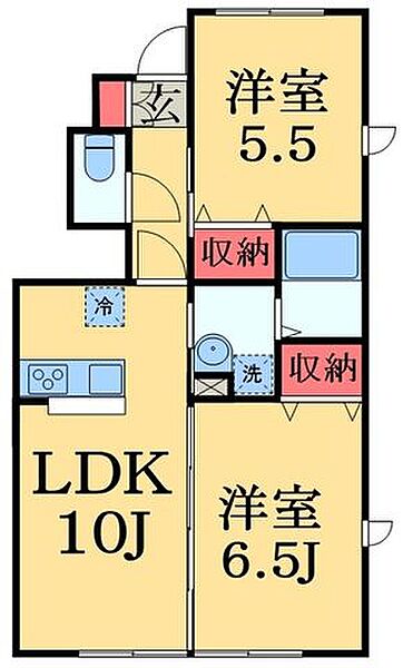 千葉県茂原市長尾(賃貸アパート2LDK・1階・51.11㎡)の写真 その2