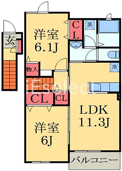 千葉県茂原市大芝３丁目(賃貸アパート2LDK・2階・57.07㎡)の写真 その2