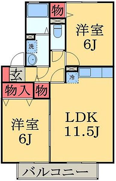 千葉県千葉市中央区仁戸名町(賃貸アパート2LDK・2階・53.59㎡)の写真 その2