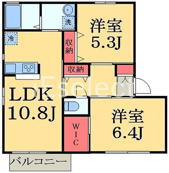 千葉県茂原市早野(賃貸アパート2LDK・1階・54.09㎡)の写真 その2