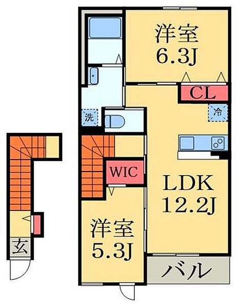 千葉県千葉市緑区誉田町１丁目(賃貸アパート2LDK・2階・57.71㎡)の写真 その2