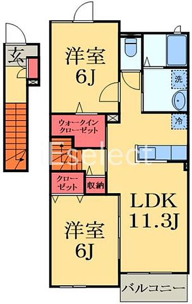 千葉県茂原市東茂原(賃貸アパート2LDK・2階・58.21㎡)の写真 その2