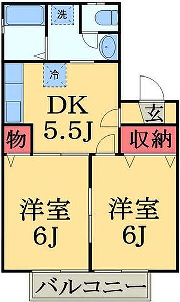 千葉県千葉市緑区あすみが丘３丁目(賃貸アパート2DK・1階・40.35㎡)の写真 その2