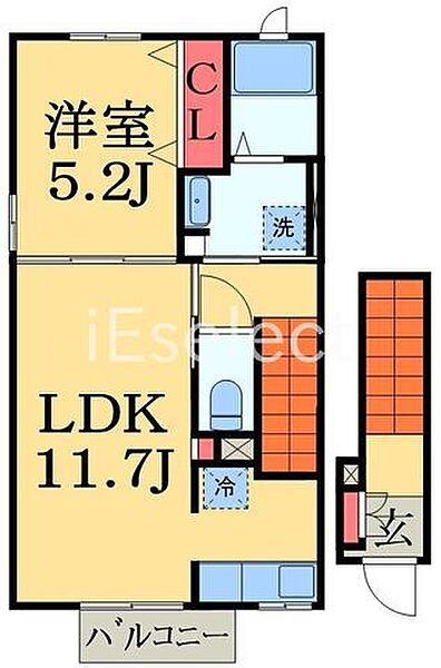 千葉県千葉市中央区星久喜町(賃貸アパート1LDK・2階・43.32㎡)の写真 その2