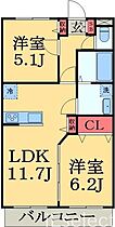 千葉県千葉市緑区おゆみ野４丁目（賃貸アパート2LDK・3階・51.62㎡） その2