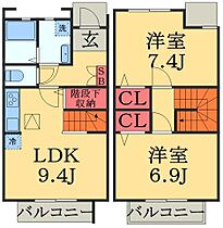 千葉県千葉市中央区星久喜町（賃貸テラスハウス2LDK・2階・59.75㎡） その2