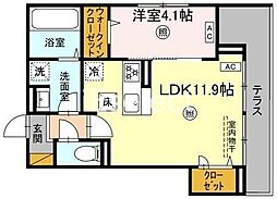 JR内房線 八幡宿駅 徒歩3分の賃貸アパート 2階1LDKの間取り