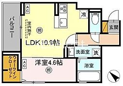 JR内房線 八幡宿駅 徒歩3分の賃貸アパート 2階1LDKの間取り