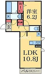 JR内房線 浜野駅 徒歩24分の賃貸アパート 2階1LDKの間取り