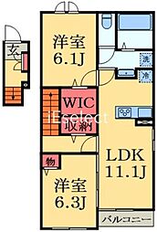 アルタハイムA 2LDKの間取図画像