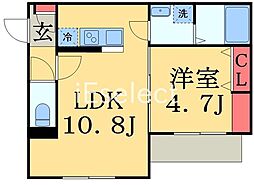 セミカ蘇我 1LDKの間取図画像