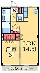 ファインパレス 1LDKの間取図画像
