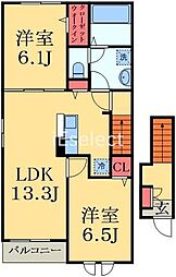 レオパレス高嶋 2LDKの間取図画像
