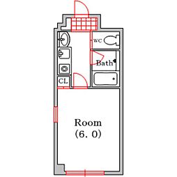 アネックス石川 1Kの間取図画像