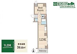 ベルグリーンお茶の水 1LDKの間取図画像