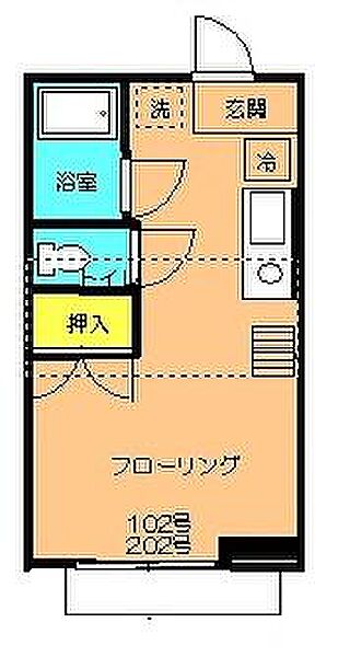 ハイツカルミア 202｜千葉県千葉市稲毛区天台3丁目(賃貸アパート1R・2階・22.54㎡)の写真 その2