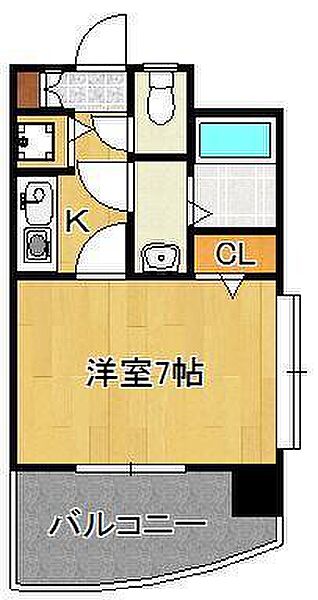 福岡県北九州市小倉北区下到津1丁目(賃貸マンション1K・9階・21.48㎡)の写真 その2