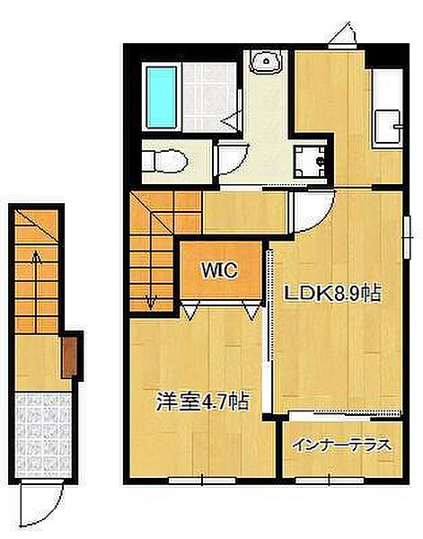 ターナリー熊谷 ｜福岡県北九州市小倉北区熊谷1丁目(賃貸アパート1LDK・2階・42.34㎡)の写真 その2