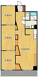 コープ野村大手町2 3LDKの間取図画像