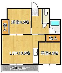e-lux1 2LDKの間取図画像