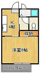 メゾン緑ケ丘 1Kの間取図画像