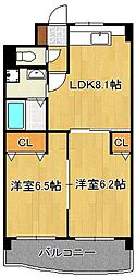 コートハウス大手町 2LDKの間取図画像