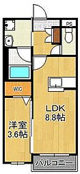 プレステージ熊谷 1LDKの間取図画像