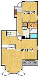 イマージュMC 1LDKの間取図画像