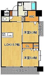 リブラブライト 2LDKの間取図画像