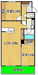 シャーメゾン優蒼の杜壱番館 2LDKの間取図画像